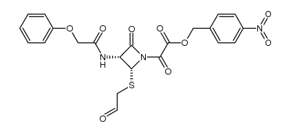 p-nitrobenzyl (2R,3R)-2-(2'-formylmethylthio)-4-oxo-3-phenoxyacetylaminoazetidine-1-oxalate Structure