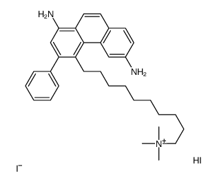 10-(1,6-diamino-3-phenylphenanthren-4-yl)decyl-trimethylazanium,iodide,hydroiodide Structure