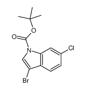N-Boc-3-溴-6-氯吲哚结构式
