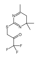 1,1,1-trifluoro-3-[(4,4,6-trimethyl-5H-pyrimidin-2-yl)sulfanyl]propan-2-one结构式