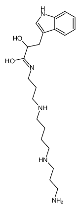 N-[3-[4-(3-aminopropylamino)butylamino]propyl]-2-hydroxy-3-(1H-indol-3-yl)propanamide结构式