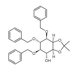 (+/-)-1,5,6-tri-O-benzyl-2,3-O-isopropylidene-myo-inositol结构式
