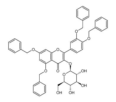 5,7-bisbenzyloxy-2-(3,4-bisbenzyloxyphenyl)-3-(β-D-glucopyranosyloxy)-4H-chromen-4-one Structure