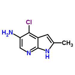 4-Chloro-2-methyl-1H-pyrrolo[2,3-b]pyridin-5-amine结构式