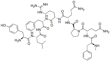 tyrosyl-leucyl-N-methylphenylalanyl-glutaminyl-prolyl-glutaminyl-arginyl-phenylalaninamide结构式
