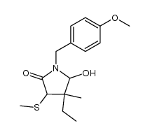 4-ethyl-5-hydroxy-1-(4-methoxybenzyl)-4-methyl-3-(methylthio)pyrrolidin-2-one Structure
