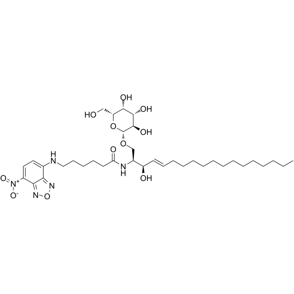 N-[6-[(7-硝基-2-1,3-苯并恶二唑-4-基)氨基]己酰基] -D-半乳糖基-ß1-1'-鞘氨醇结构式