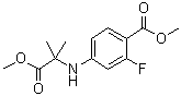 2-氟-4-(1-甲氧基-2-甲基-1-氧代丙烷-2-基氨基)苯甲酸甲酯结构式