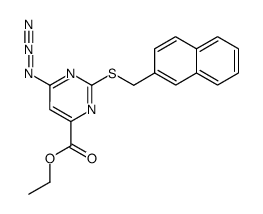 6-Azido-2-(naphthalen-2-ylmethylsulfanyl)-pyrimidine-4-carboxylic acid ethyl ester结构式