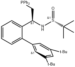 [S(R)]-N-[(1S)-1-[3'',5''-双(1,1-二甲基乙基)[1,1''-联苯]-2-基]-2-(二苯基膦基)乙基]-2-甲基-2-丙烷亚磺酰胺结构式