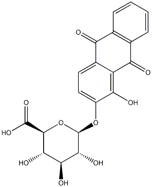 1-羟基-2-蒽醌基 BETA-D-吡喃葡糖苷酸结构式
