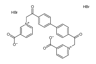 1-[2-[4-[4-[2-(3-carboxypyridin-1-ium-1-yl)acetyl]phenyl]phenyl]-2-oxoethyl]pyridin-1-ium-3-carboxylic acid,dibromide Structure