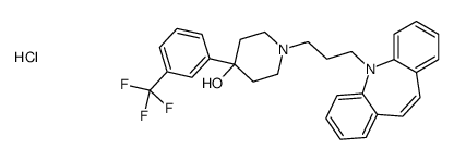 1-(3-benzo[b][1]benzazepin-11-ylpropyl)-4-[3-(trifluoromethyl)phenyl]piperidin-4-ol,hydrochloride结构式