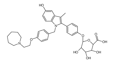 (2S,3S,4S,5R,6S)-6-[4-[1-[[4-[2-(azepan-1-yl)ethoxy]phenyl]methyl]-5-hydroxy-3-methylindol-2-yl]phenoxy]-3,4,5-trihydroxyoxane-2-carboxylic acid Structure