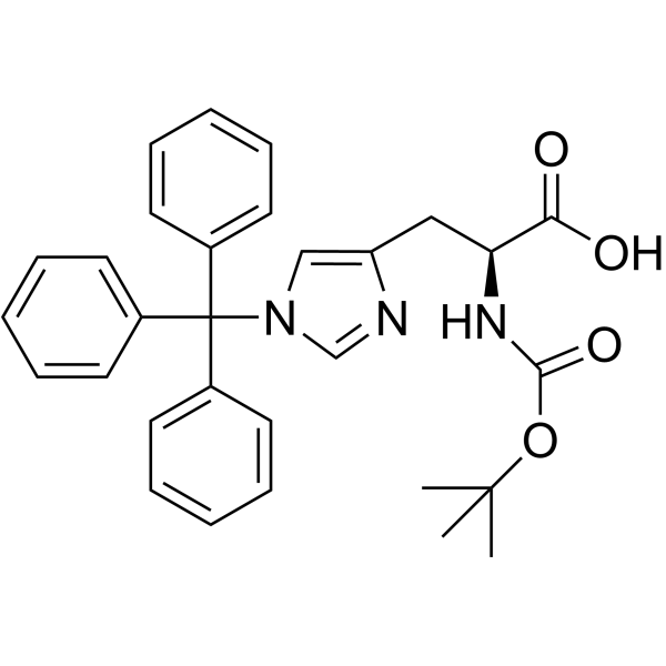 N-Boc-N'-三苯甲基-L-组氨酸结构式