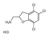 (4,5,7-trichloro-2,3-dihydro-1-benzofuran-2-yl)methylazanium,chloride Structure