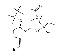 (1Z,3Z,5R,7R)-8-acetoxy-1-bromo-5-(tert-butyldimethylsilyl)oxy-7-(triethylsilyl)oxy-1,3-octadiene Structure