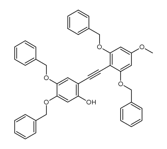 4,5-bis(benzyloxy)-2-((2,6-bis(benzyloxy)-4-methoxyphenyl)ethynyl)phenol结构式