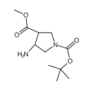 3-Methyl 1-(2-methyl-2-propanyl) (3S,4S)-4-amino-1,3-pyrrolidined icarboxylate Structure