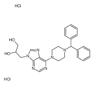 3-[6-(4-benzhydrylpiperazin-1-yl)purin-9-yl]propane-1,2-diol,dihydrochloride结构式