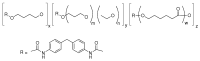 聚[4,4'-亚甲基双(异氰酸苯酯)-alt-1,4-丁二醇/聚(乙二醇-co-丙二醇/聚己内酯)]结构式