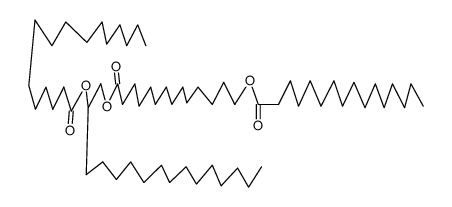 Hexadecanoic acid 1-(14-hexadecanoyloxy-tetradecanoyloxymethyl)-pentadecyl ester Structure