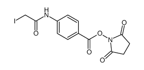 N-琥珀酰亚胺基(4-碘乙酰基)-氨基苯甲酸酯结构式
