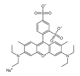 sodium,4-[3-(diethylamino)-6-diethylazaniumylidene-2,7-dimethylxanthen-9-yl]benzene-1,3-disulfonate结构式