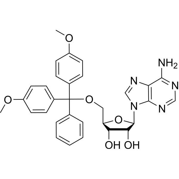 5-O-[双(4-甲氧基苯基)苯基甲基]-腺苷酸结构式