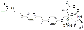 (methyl-1,3-phenylene)bis[iminocarbonyloxy-2,1-ethanediyloxy-4,1-phenylene(1-methylethylidene)-4,1-phenyleneoxy-2,1-ethanediyl] diacrylate结构式