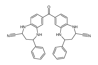 7-(2-cyano-4-phenyl-2,3,4,5-tetrahydro-1H-1,5-benzodiazepine-7-carbonyl)-4-phenyl-2,3,4,5-tetrahydro-1H-1,5-benzodiazepine-2-carbonitrile Structure