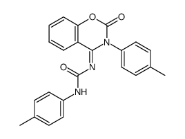4-[N-[N-(4-methylphenyl)carbamoyl]imino]-3-(4-methylphenyl)-2H-1,3-benzoxazin-2-one结构式