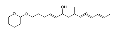(4E,12E)-8-Methyl-1-(tetrahydro-pyran-2-yloxy)-tetradeca-4,9,10,12-tetraen-6-ol结构式