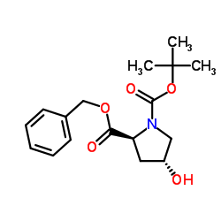 2-苄基1-(叔丁基)(2S,4R)-4-羟基吡咯烷-1,2-二羧酸酯结构式