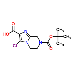7-BOC-3-氯-5,6,7,8-四氢咪唑并[1,2-A]吡嗪-2-甲酸结构式