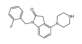 1-[(2-fluorophenyl)methyl]-4-piperazin-1-yl-3H-indol-2-one Structure