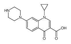 3-Quinolinecarboxylic acid, 1-cyclopropyl-1,4-dihydro-4-oxo-7-(1-piperazinyl) Structure