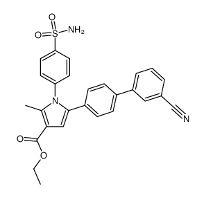 5-(3'-cyano-biphenyl-4-yl)-2-methyl-1-(4-sulfamoyl-phenyl)-1H-pyrrole-3-carboxylic acid ethyl ester结构式