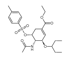 ethyl (3R,4S,5R)-4-acetamido-3-(3-pentyloxy)-5-tosyloxycyclohex-1-ene-carboxylate Structure