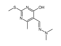 4-methyl-2-methylsulfanyl-6-oxo-1,6-dihydro-pyrimidine-5-carbaldehyde dimethylhydrazone Structure
