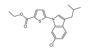 ethyl 5-[6-chloro-3-(2-methylpropyl)-1H-indol-1-yl]-2-thiophenecarboxylate结构式