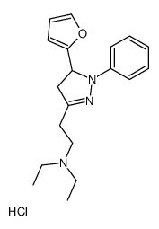 N,N-diethyl-2-[3-(furan-2-yl)-2-phenyl-3,4-dihydropyrazol-5-yl]ethanamine,hydrochloride Structure