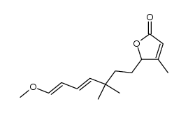 5-((4E,6E)-7-methoxy-3,3-dimethylhepta-4,6-dien-1-yl)-4-methylfuran-2(5H)-one结构式