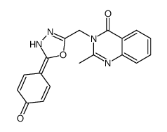 2-methyl-3-[[2-(4-oxocyclohexa-2,5-dien-1-ylidene)-3H-1,3,4-oxadiazol-5-yl]methyl]quinazolin-4-one结构式