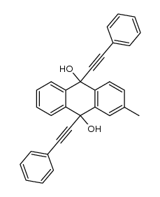 2-Methyl-9,10-bis-phenylethinyl-9,10-dihydroxy-9,10-dihydro-anthracen结构式