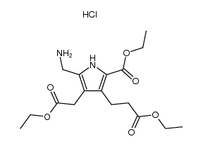 3-(2-ethoxycarbonyl-ethyl)-4-ethoxycarbonylmethyl-5-aminomethyl-pyrrole-2-carboxylic acid ethyl ester, hydrochloride Structure