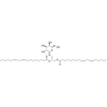 (2R)-2,3-二[[(9Z,12Z)-1-氧代-9,12-十八碳二烯-1-基]氧基]丙基 BETA-D-吡喃半乳糖苷结构式