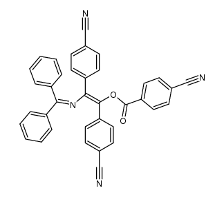 (E)-1,2-bis(4-cyanophenyl)-2-((diphenylmethylene)amino)vinyl 4-cyanobenzoate结构式