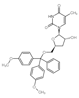 3-脱氧-5-o-(二甲氧基三苯甲游基)-5-甲基尿苷结构式