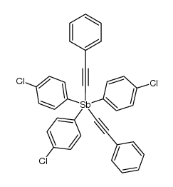 tris(4-chlorophenyl)bis(phenylethynyl)stiborane Structure